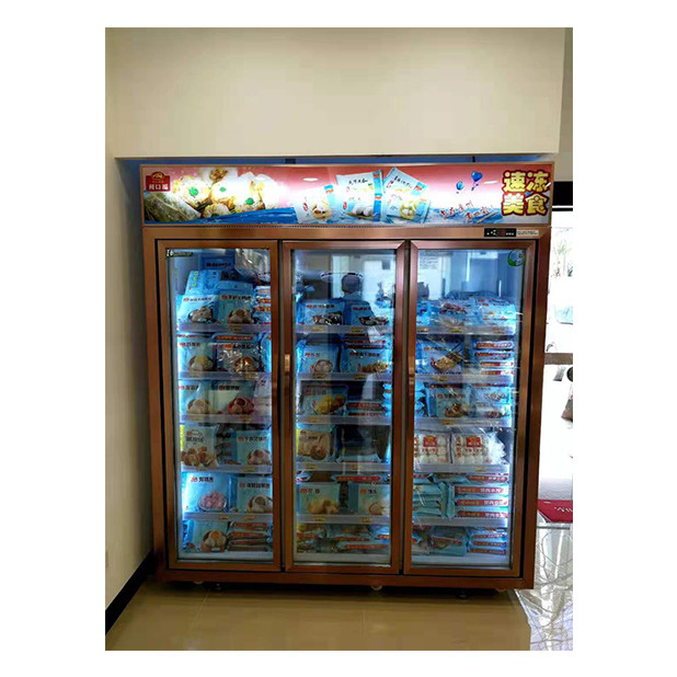 Supermercato commerciale / negozio Tre porte di vetro Economy Frigorifero Display Freezer