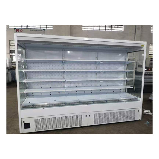 Commerciale di alta qualità angolo destro 5 strati ripiano aperto magazzino alimentare aria tenda armadio congelatore
