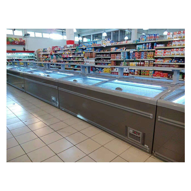 Ultima porta scorrevole a bassa temperatura polpette di carne surgelate ripostiglio alimentare vetrina isola armadio congelatore