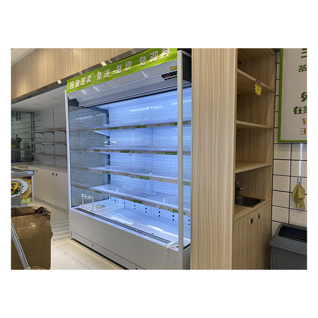 Supermercato / Commercio di comodità angolo destro tipo frigorifero aperto per lo stoccaggio di alimenti / bevande