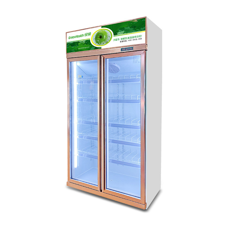 Frigorifero commerciale per bevande al miglior prezzo, 3 porte in vetro, frigorifero espositivo commerciale con illuminazione a LED