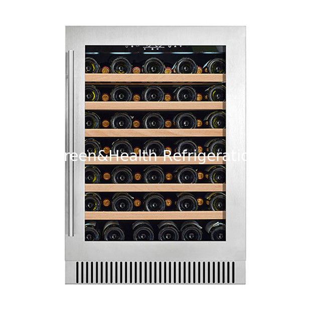 60 bottiglie porta di vetro Wine Cooler con scaffale di legno per il vino rosso