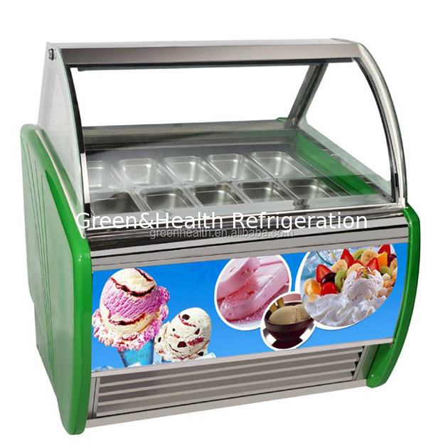 Commercial Multi-Plate Ice Cream Display Freezer