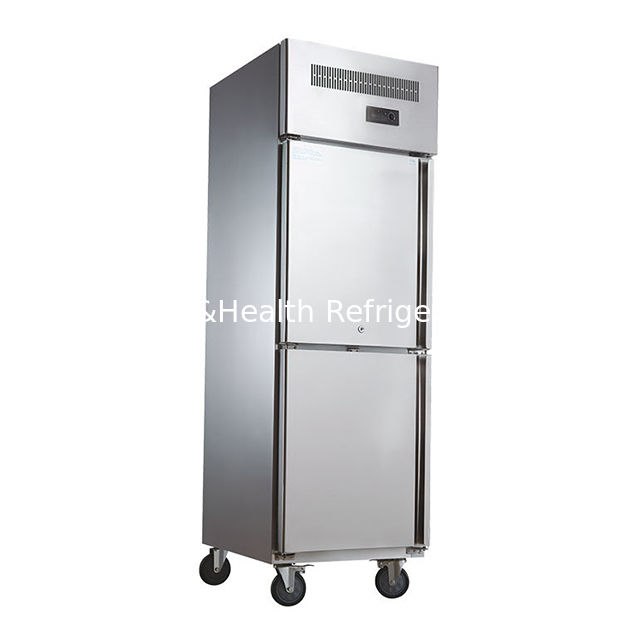 Congelatore verticale da cucina commerciale in acciaio inossidabile con lunghezza di 1480 mm e motore ventilatore a raffreddamento dinamico