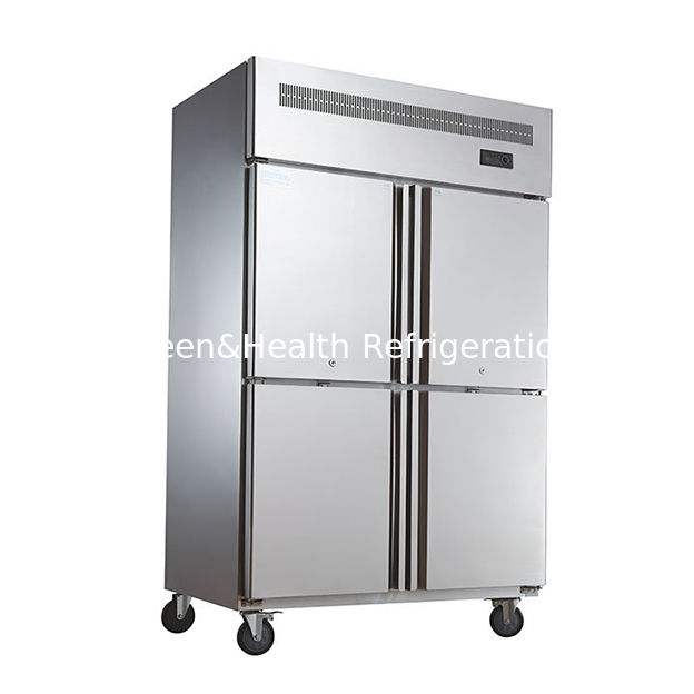 Congelatore verticale da cucina commerciale in acciaio inossidabile con lunghezza di 1480 mm e motore ventilatore a raffreddamento dinamico