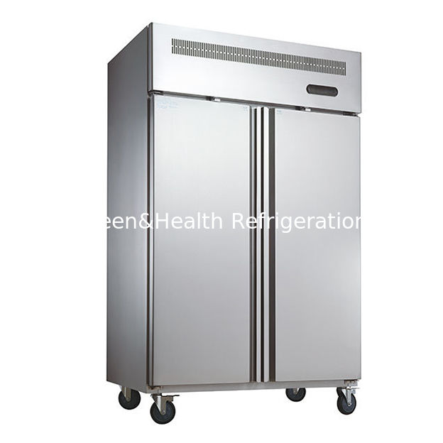 Congelatore verticale da cucina commerciale in acciaio inossidabile con lunghezza di 1480 mm e motore ventilatore a raffreddamento dinamico