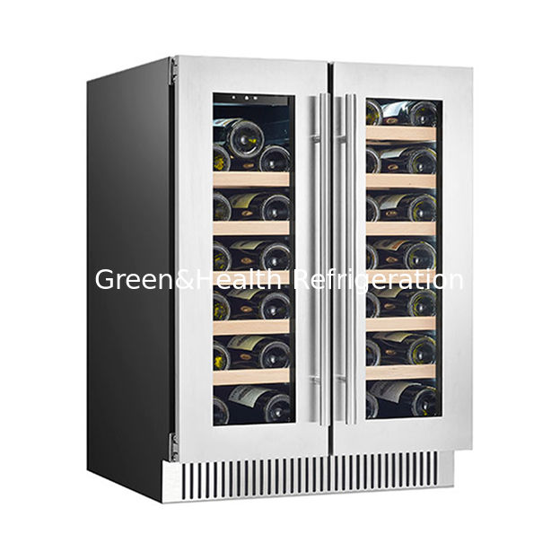 Certificato ETL Fabbrica Vendite dirette 68 Bottiglie Rovere rosso laminato in quercia Display frigorifero Rovere congelato