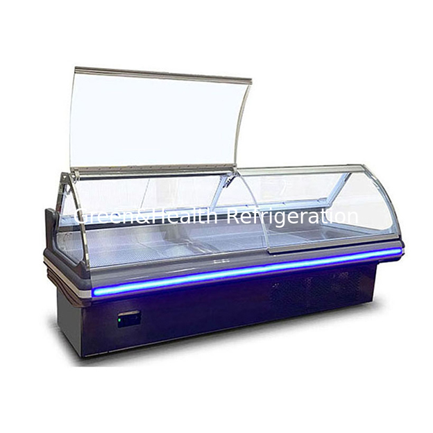 Supermercato orizzontale in stile europeo Commerciale Flip Top Display di conservazione di carne fresca Freezer Freezer