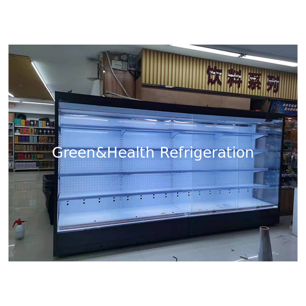 Supermercato a cinque piani frutta/verdura/latte frigorifero open cabinet freezer