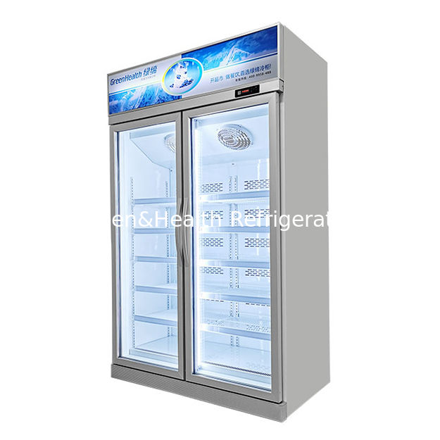 Congelatore commerciale a porta di vetro con refrigerante R290 Porta di vetro a bassa temperatura e illuminazione a LED per lo stoccaggio di prodotti surgelati