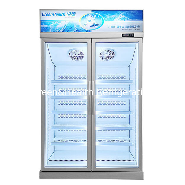 Congelatore commerciale a porta di vetro con refrigerante R290 Porta di vetro a bassa temperatura e illuminazione a LED per lo stoccaggio di prodotti surgelati