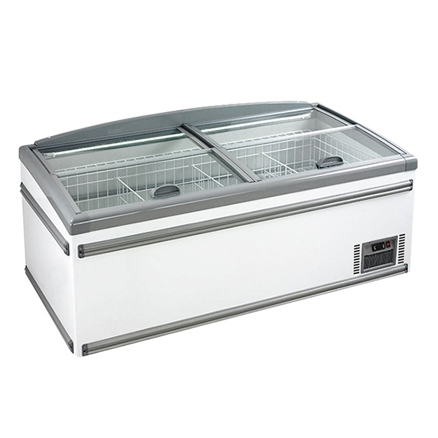 Supermercato/magazzino immagazzinamento prodotti surgelati grande compressore integrato armadietto isola frigorifero