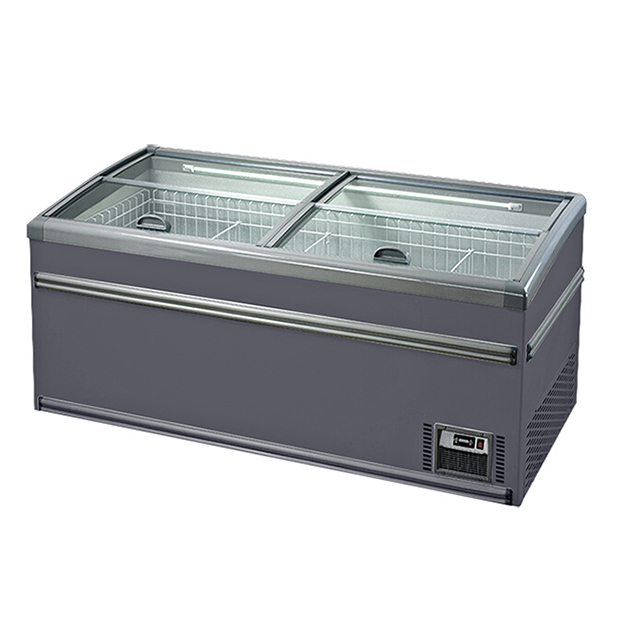 Supermercato/magazzino immagazzinamento prodotti surgelati grande compressore integrato armadietto isola frigorifero