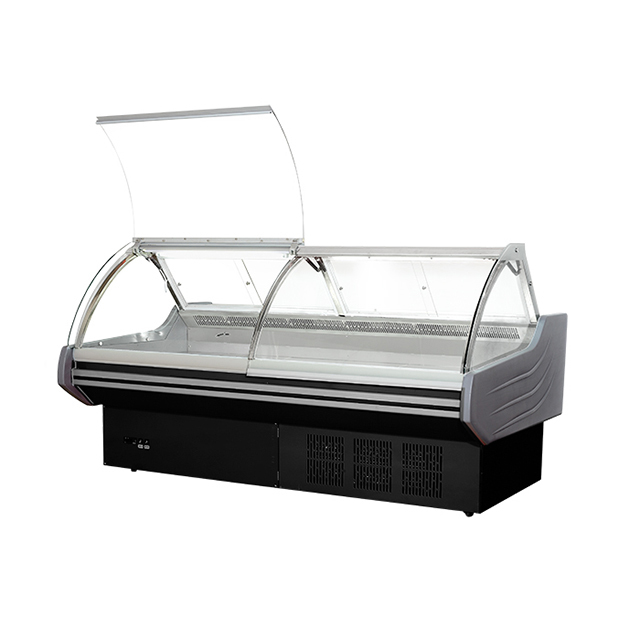 Negozi di cibi cotti di alta qualità in fabbriche/mercati che utilizzano espositori refrigerati per la conservazione di cibi cotti