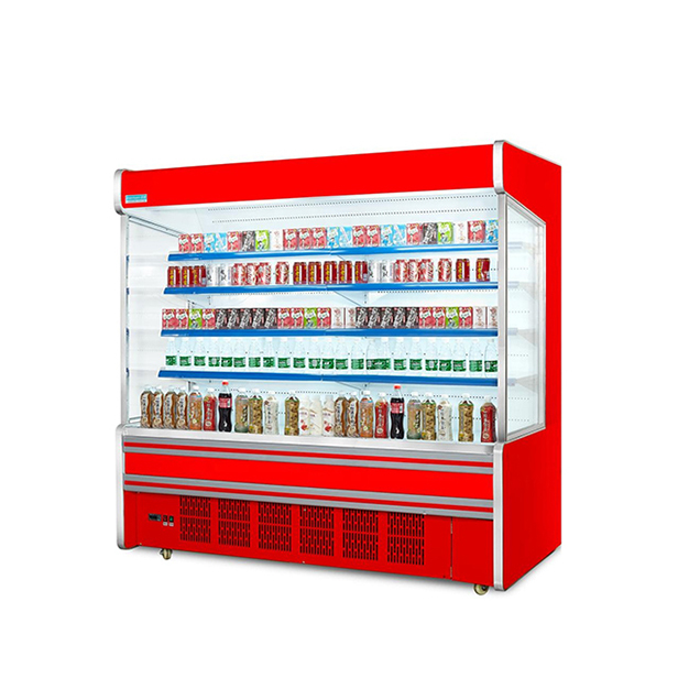 Armadio refrigerato a giorno ad angolo retto personalizzato multicolore per merci
