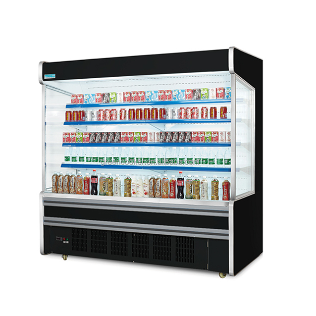 Armadio refrigerato a giorno ad angolo retto personalizzato multicolore per merci
