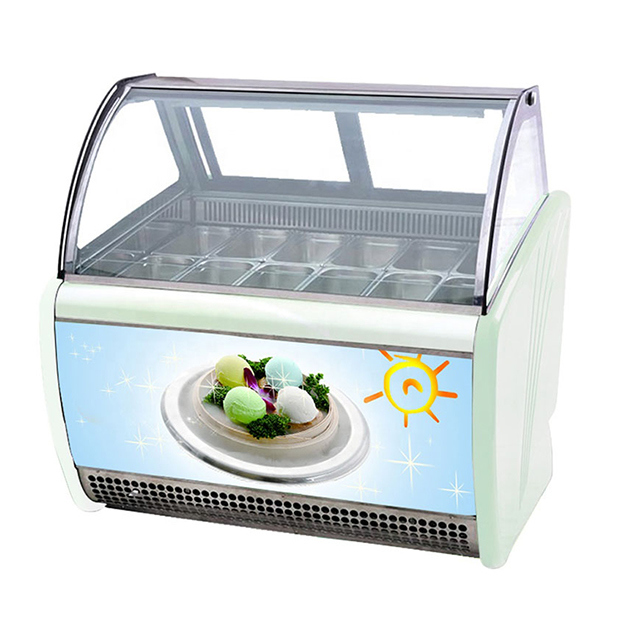 Congelatore per conservazione gelato a doppia fila, 14 vassoi, grande capacità, in vendita