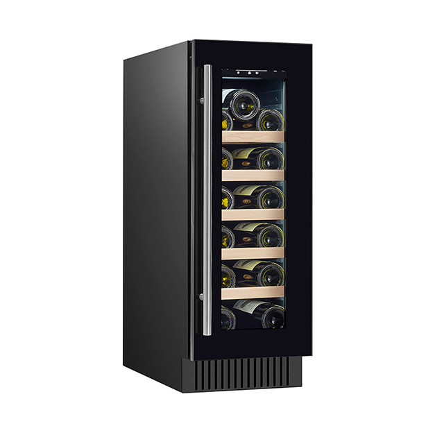 Certificato ETL Verticale porta singola 18 bottiglia Vino rosso Display frigorifero