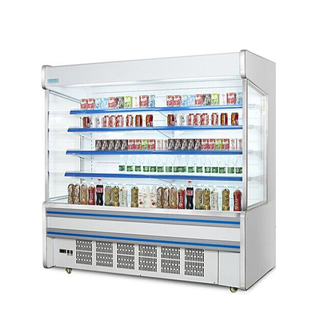Congelatore a compressore incorporato per uso commerciale supermercato, a ripiani multipli, tipo aperto
