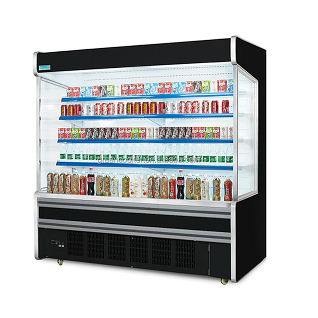 Congelatore a compressore incorporato per uso commerciale supermercato, a ripiani multipli, tipo aperto