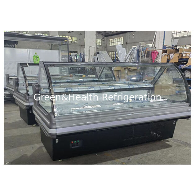 Compressore importato montato in fondo Copertura di ripiego Alimenti cotti in frigorifero Display di stoccaggio Freezer