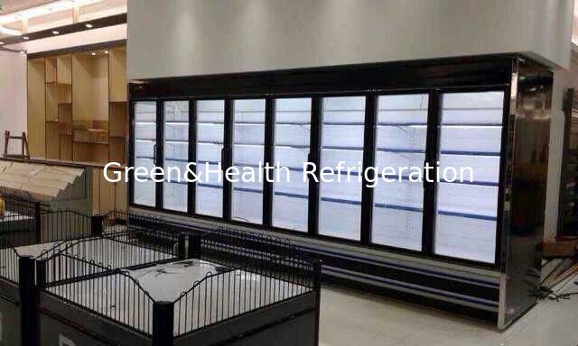 Refrigeratore anteriore aperto dell'esposizione della frutta dell'annuncio pubblicitario per il deposito con il dispositivo di raffreddamento di aria 1100W