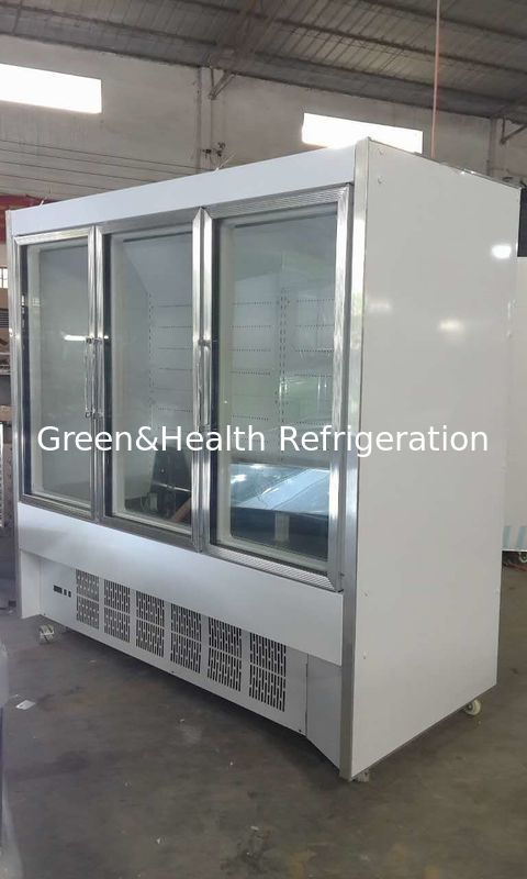 Refrigeratore anteriore aperto dell'esposizione della frutta dell'annuncio pubblicitario per il deposito con il dispositivo di raffreddamento di aria 1100W
