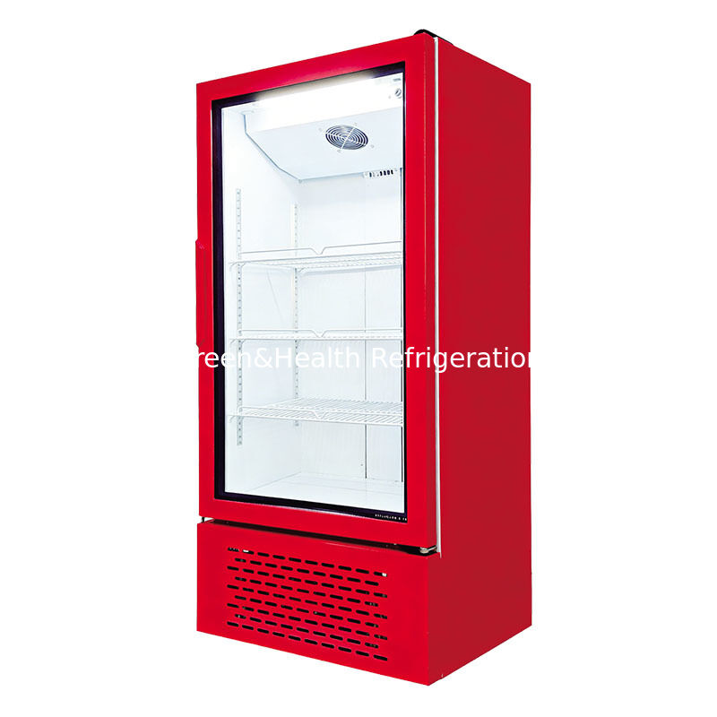 Refrigeratore Verticale per Bevande con Porta Singola in Vetro, Raffreddamento a Ventola, per Supermercati e Negozi di Alimentari