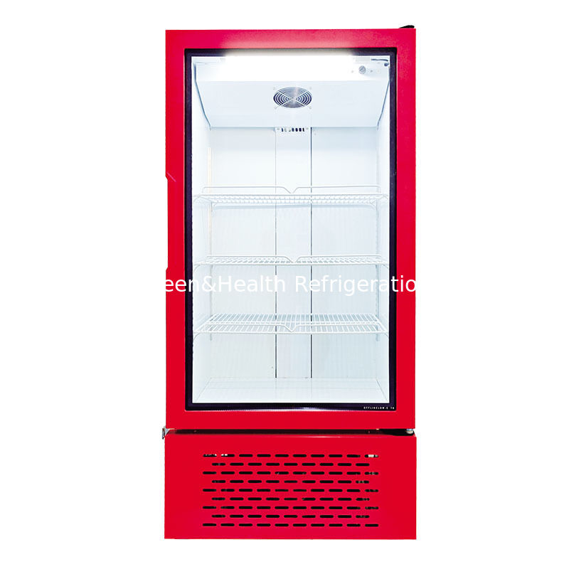 Refrigeratore Verticale per Bevande con Porta Singola in Vetro, Raffreddamento a Ventola, per Supermercati e Negozi di Alimentari