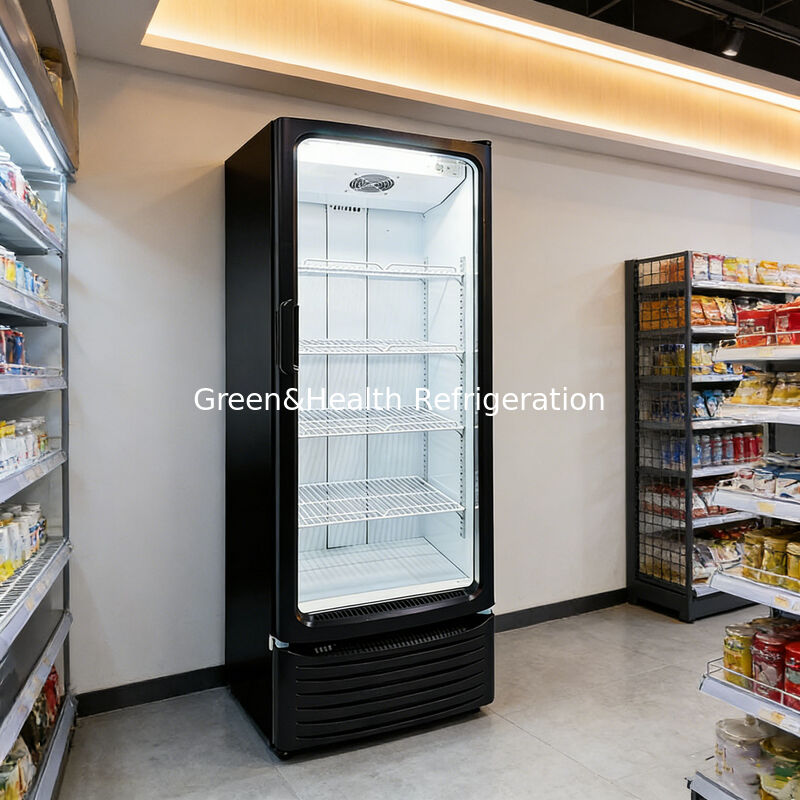 255L volume display commerciale raffreddatore con ventilatore di raffreddamento e automatico di scongelamento per lo stoccaggio delle bevande