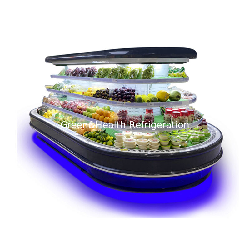 Chiller Multideck Commerciale Aperto con Sbrinamento Automatico, Illuminazione a LED e Risparmio Energetico per Esposizione in Supermercato
