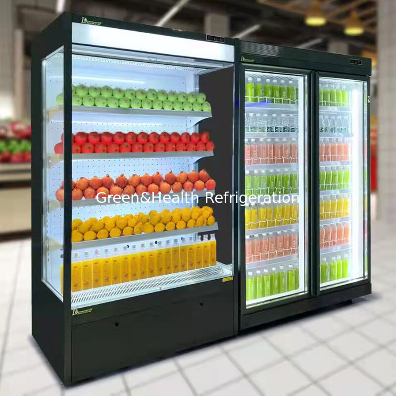 Frigorifero Display Chiller Aperto con Intervallo di Temperatura 2~8°C e Luce LED per Supermercati