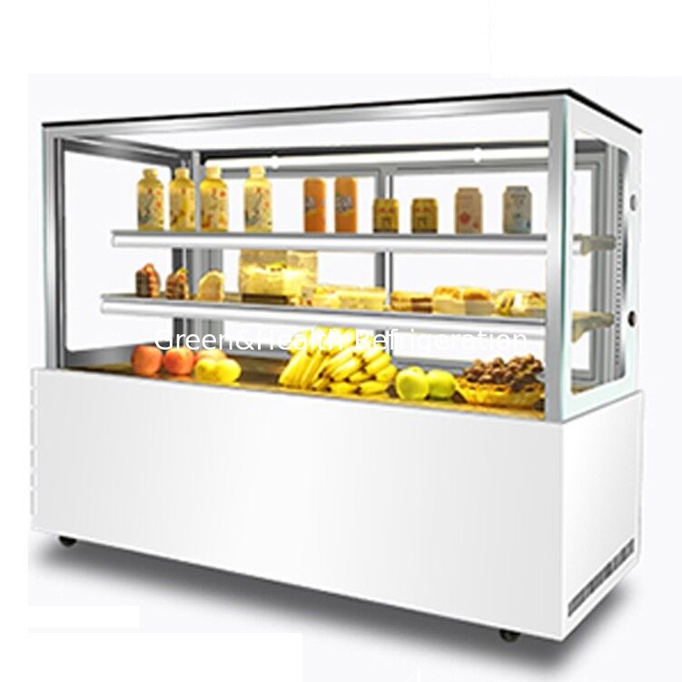 Congelatore a display in acciaio inossidabile ad angolo retto con 3 strati di ponte per la refrigerazione dei negozi di torte