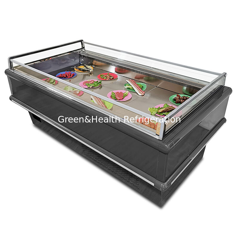 Commerciale Top Open Display Chiller Island Freezer 2000x1130x900mm 2-10°C/-15~-18°C 900/1350W per alimenti surgelati