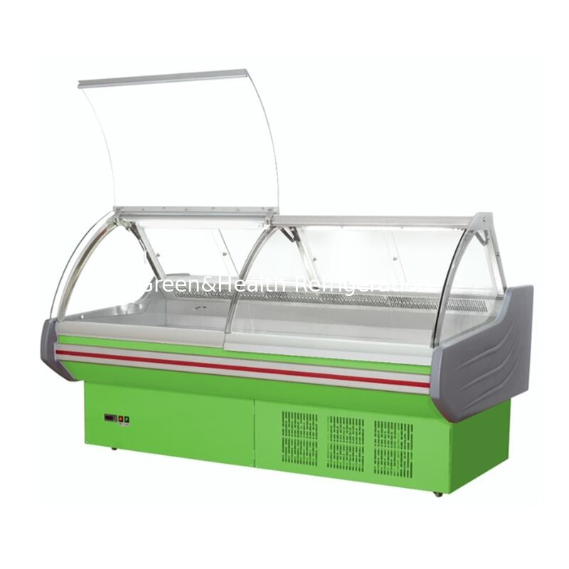 Frigorifero commerciale orizzontale con display di cibo cotto con luce a LED e raffreddamento da ventilatore in costruzione in acciaio inossidabile