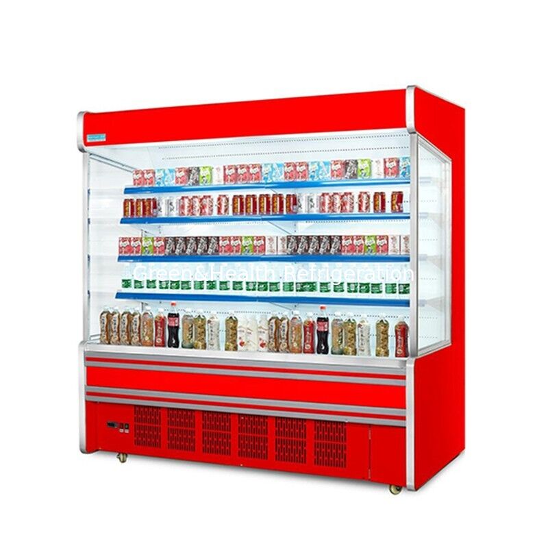 Congelatore commerciale con display di tipo aperto con ripiano a 5 strati, compressore incorporato e struttura in acciaio inossidabile