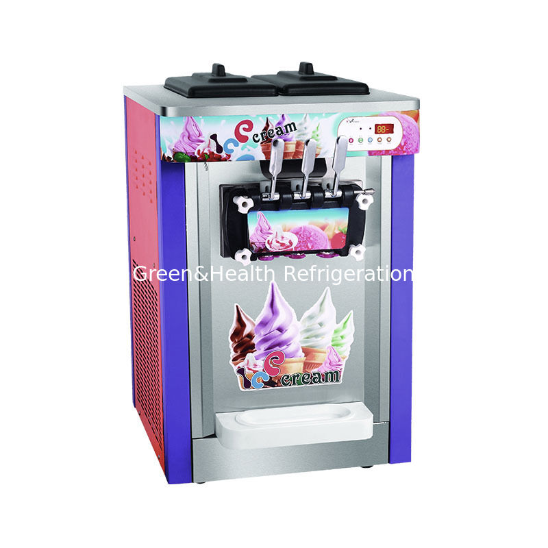22L Capacità 3 Sapore Acciaio inossidabile Commerciale Soft Serve Ice Cream Maker Machine