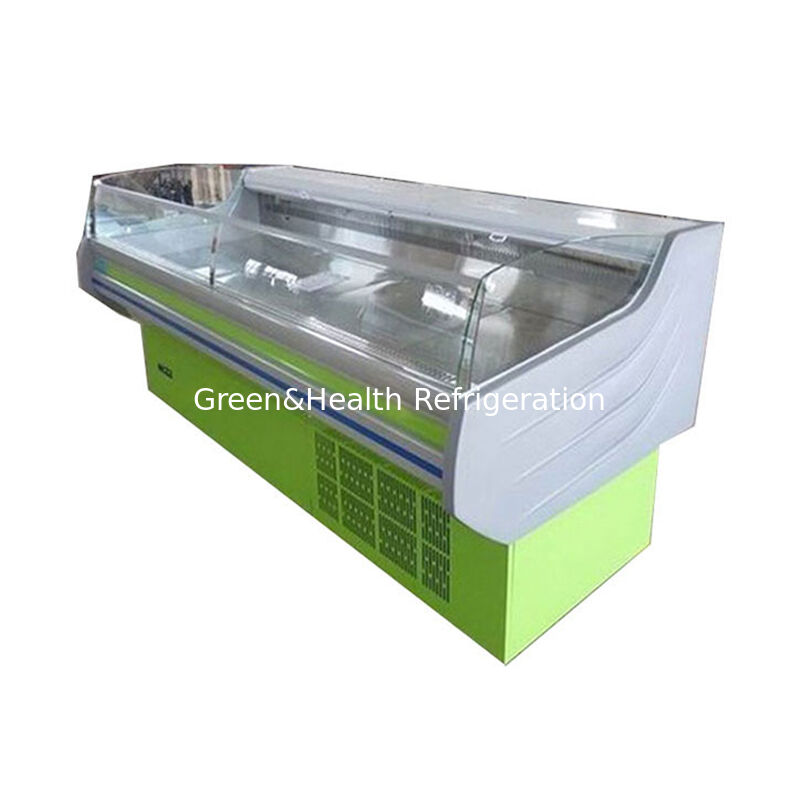 Congelatore a display di carne in acciaio inossidabile con luce a LED e scongelamento automatico per uso commerciale
