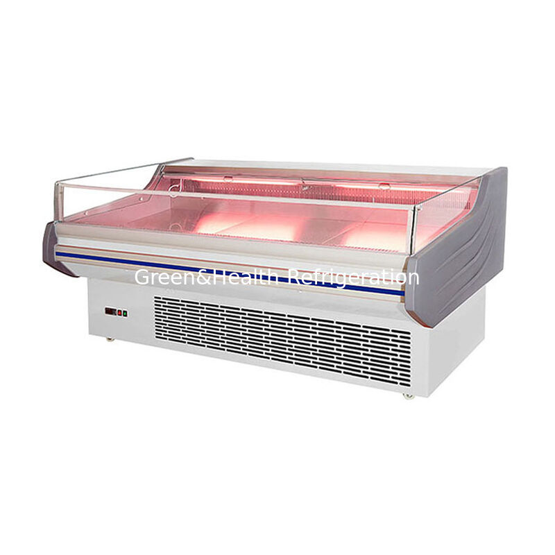 Congelatore a display di carne in acciaio inossidabile con luce a LED e scongelamento automatico per uso commerciale