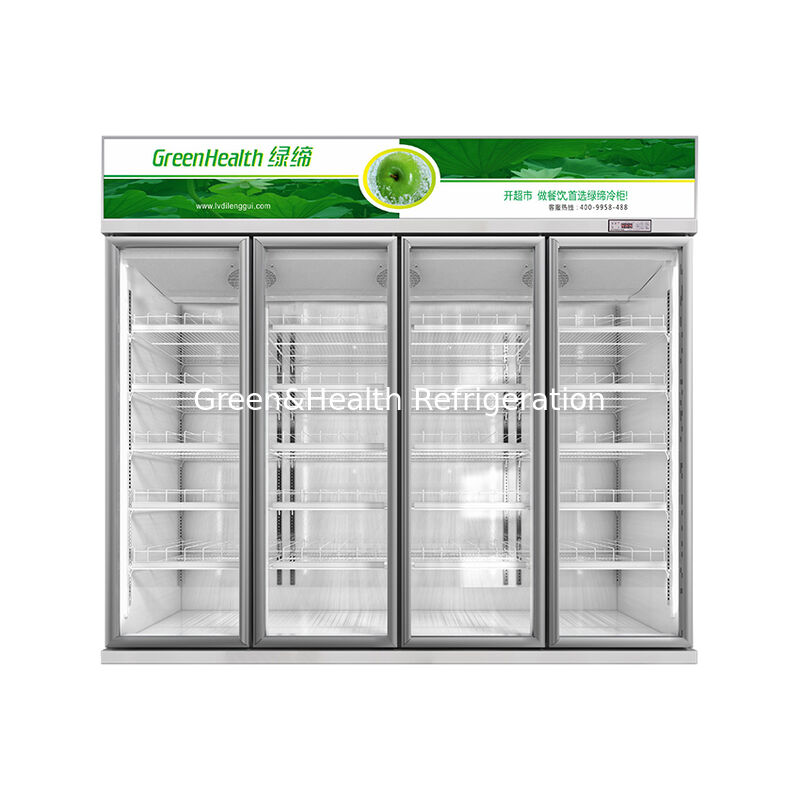 GreenHealth LG-1000W Frigorifero Commerciale per Bevande Analcoliche a 3 Ante, Unità Top-Mount, 0–10°C