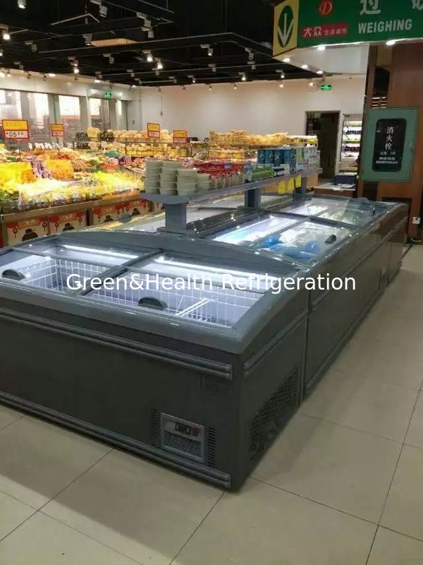Display flessibile Tipo Porta di vetro Auto Defrostr Supermercato Isola Congelatore