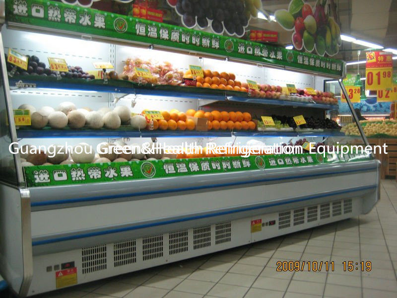 Vetrina aperta del supermercato del refrigeratore montante bianco/rosso con grande capacità