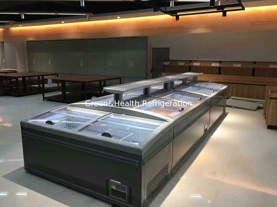 Display flessibile Tipo Porta di vetro Auto Defrostr Supermercato Isola Congelatore