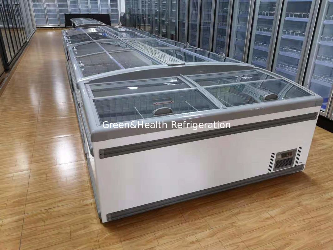 Frigo commerciale di colore bianco Cesto congelatore con porta laterale per supermercato