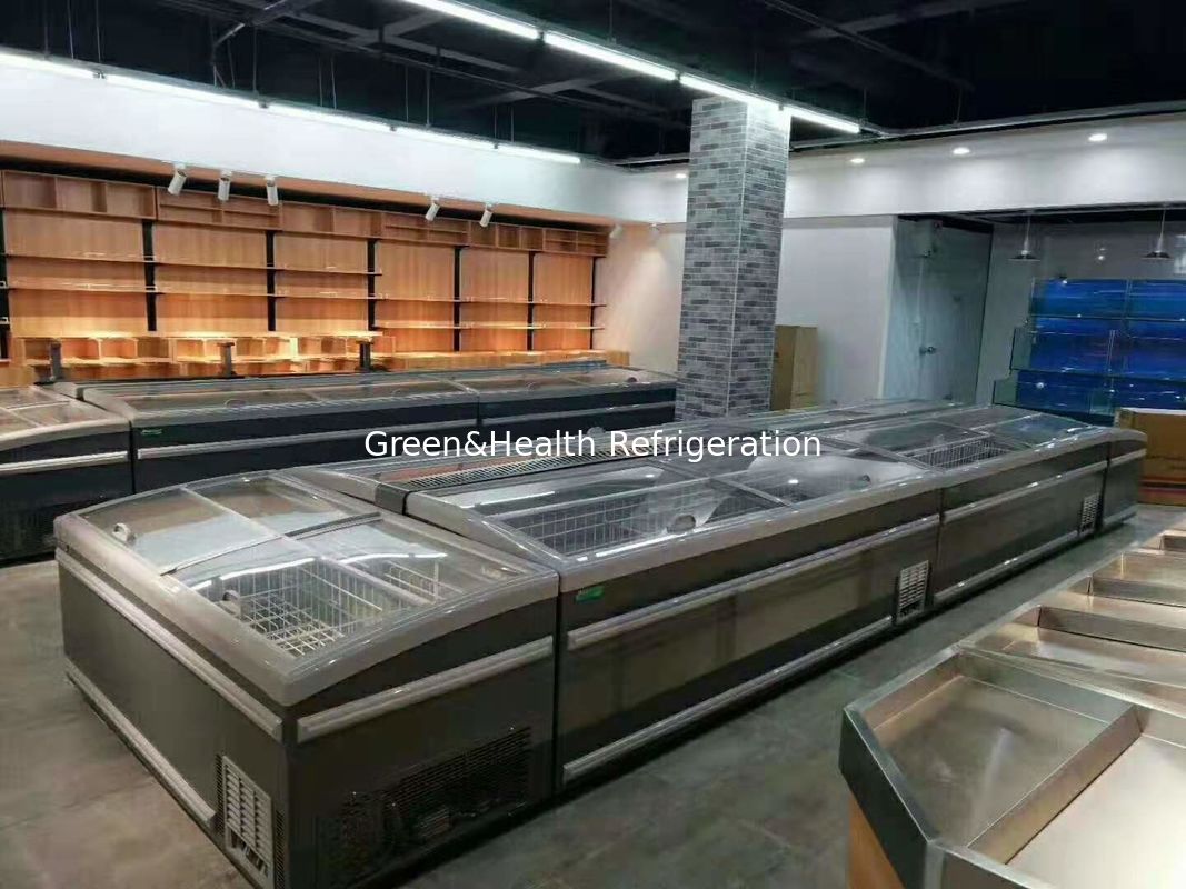 Frigo commerciale di colore bianco Cesto congelatore con porta laterale per supermercato