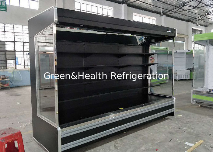 Attrezzatura di refrigerazione aperta del refrigeratore di Multideck della frutta di colore del nero di ipermercato