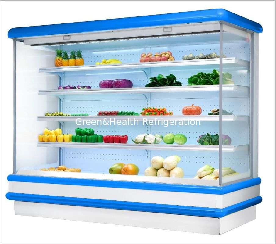 Il frigorifero alimentabile della multi esposizione aperta della piattaforma della frutta del supermercato inserisce il tipo refrigeratore senza coperchio dell'esposizione