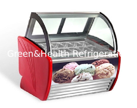 Rosso Verde Nero Colore Curva Porta Scorrevole Display gelato Congelatore