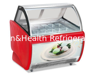Rosso Verde Nero Colore Curva Porta Scorrevole Display gelato Congelatore