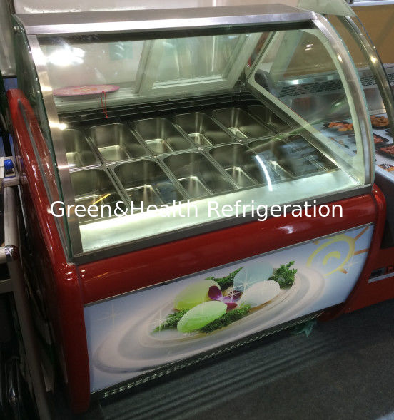 Grandezza della padella 325*176*100mm Display di gelato in acciaio inossidabile